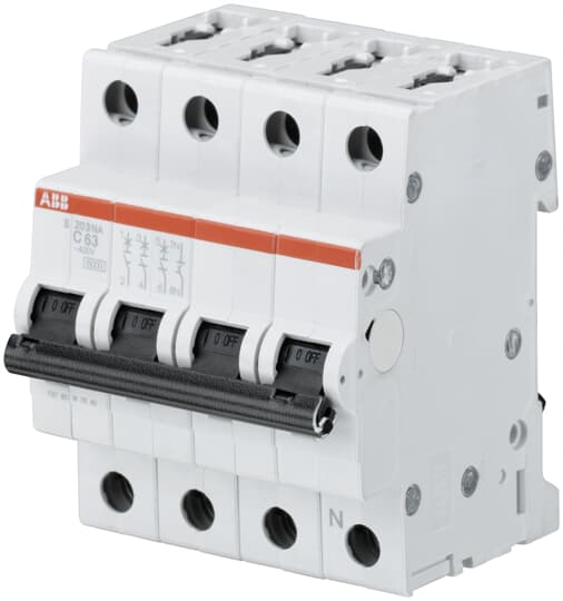 ABB S203-C25NA Miniature Circuit Breaker - 3+NP - C - 25 A 2CDS253103R0254