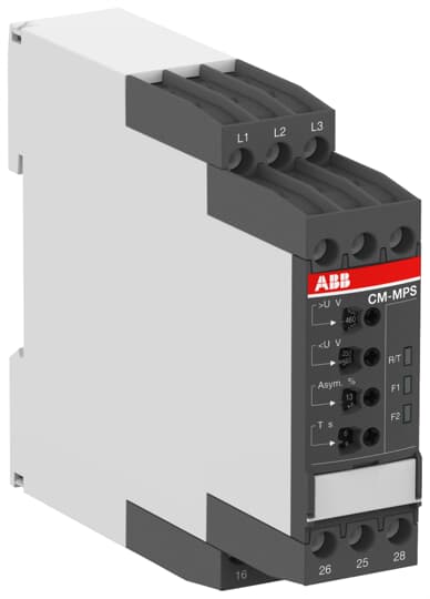 ABB CM-MPS.23S Three-phase monitoring relay 2c/o, 0,0.1-30s, L1-L2-L3-N=3x180-280VAC 1SVR730885R4300