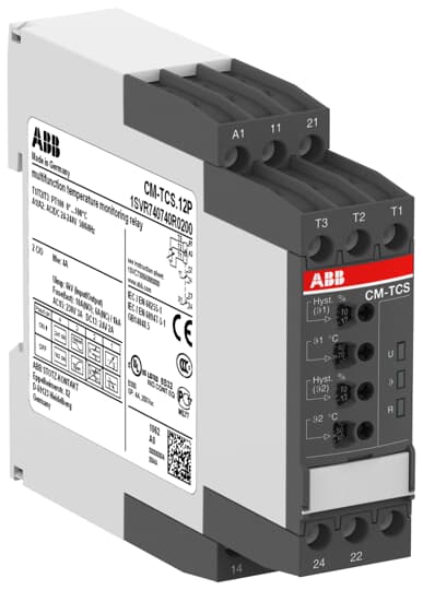 ABB CM-TCS.12P Temperature monitoring relay Temp.-range 0...+100?Âª??Æ’???Ã¿?Â¯C, 24-240VAC/DC 1SVR740740R0200