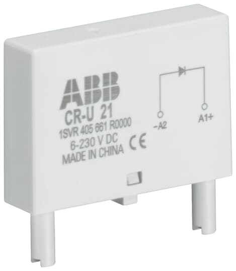 ABB CR-U 61CV Pluggable module varistor and LED green, 6-24VAC/DC 1SVR405665R1000