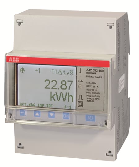 ABB A42 552-100, Energy meter'Platinum', Modbus RS485, Single-phase, 6 A 2CMA100238R1000