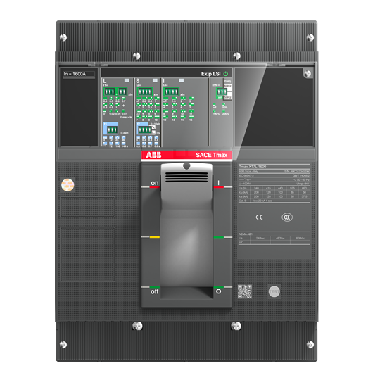 ABB Moulded Case Circuit Breaker XT7S 1000 Ekip Dip LS/I In=1000A 3p F F 1SDA100827R1