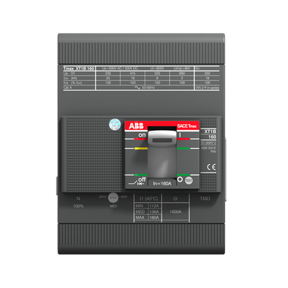 ABB Moulded Case Circuit Breaker XT1B 160 TMD 160-1600 4p F F InN=50% 1SDA066820R1