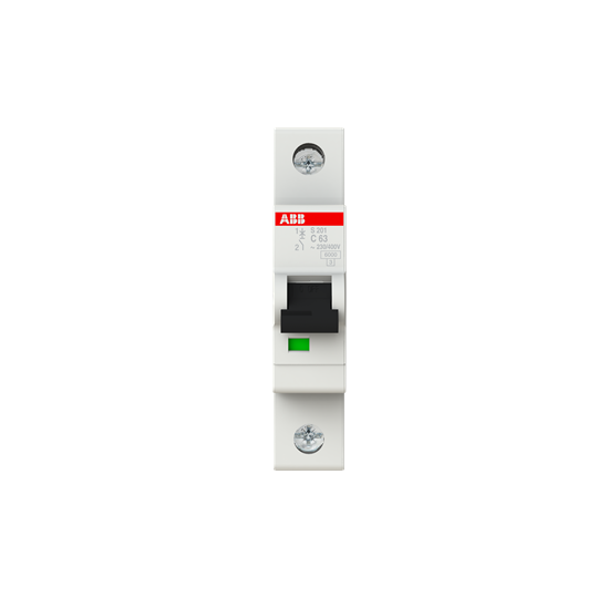 ABB S201-C63 Miniature Circuit Breaker - 1P - C - 63 A 2CDS251001R0634