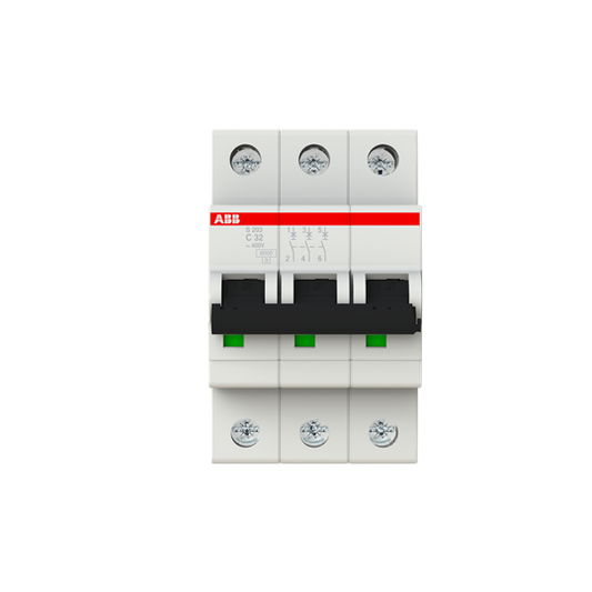 ABB S203-C32 Miniature Circuit Breaker - 3P - C - 32 A 2CDS253001R0324