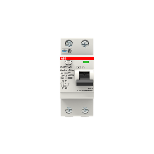 ABB FH202 AC-63/0.03 Residual Current Circuit Breaker 2CSF202006R1630