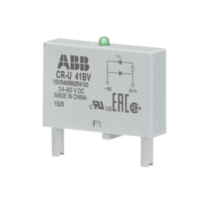 ABB CR-U 41BV Pluggable module diode and LED green, 24-60VDC,A1+, A2- 1SVR405662R4100