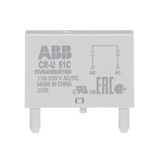 ABB CR-U 51C Pluggable module RC element, 110-230VAC/DC 1SVR405663R1000