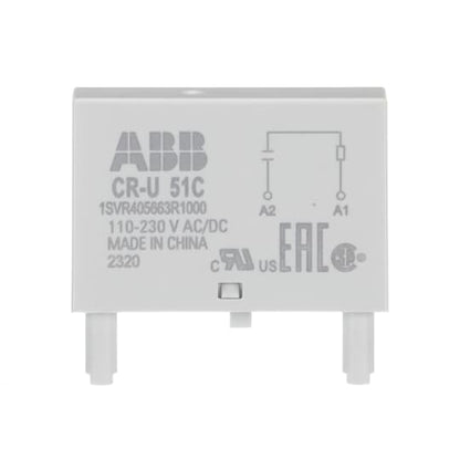 ABB CR-U 51C Pluggable module RC element, 110-230VAC/DC 1SVR405663R1000