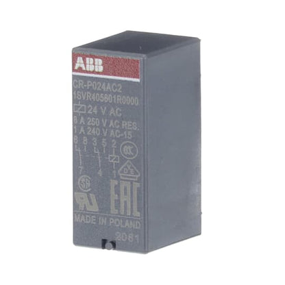 ABB CR-P024AC2 Pluggable interface relay 2c/o, A1-A2=24VAC, 250V/8A 1SVR405601R0000