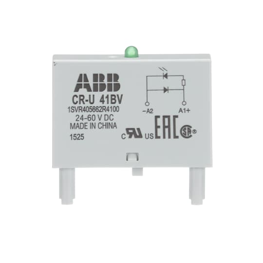 ABB CR-U 41BV Pluggable module diode and LED green, 24-60VDC,A1+, A2- 1SVR405662R4100